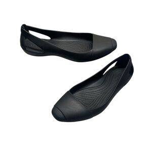 Crocs Sienna Black Slip On Comfort Closed Toe Flats Women’s Size 10